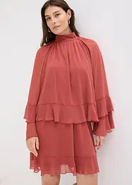 Chiffonkjole med volanger, bonprix
