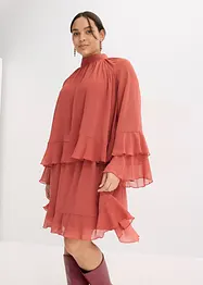 Chiffonkjole med volanger, bonprix