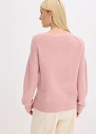 Oversized genser med V-hals, bonprix