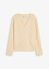 Oversized genser med V-hals, bonprix