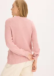 Cardigan i melert garn med gullfargede knapper, bonprix