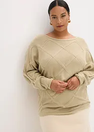 Genser med horisontalt flettemønster, bonprix