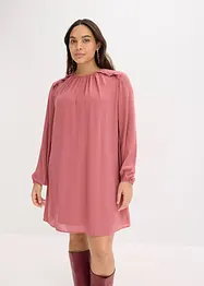 Minikjole i chiffon med rysjer, bonprix
