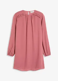 Minikjole i chiffon med rysjer, bonprix