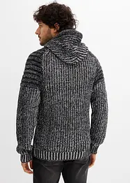 Genser med hette og biker-detaljer, bonprix