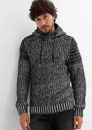 Genser med hette og biker-detaljer, bonprix