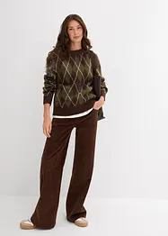 Finstrikket genser med rutemønster, bonprix