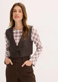 Vest i imitert skinn og used look, bonprix