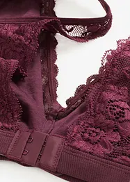 Bralette i ribbet materiale med økologisk bomull og blonder, bonprix