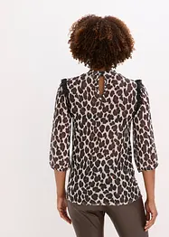 Topp av myk mesh med blonde, bonprix