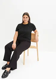 Topp med applikerte perler, bonprix