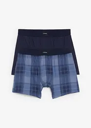 Boksershorts med bomull i ettersittende modell med lengre ben (2-pack), bonprix