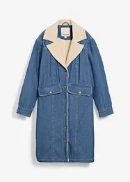 Denim-vinterkåpe, varmt fôret med teddy, bonprix