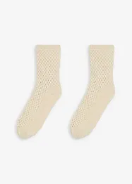Myke sokker med lurex, pilefôr og antiskli-såle, bonprix