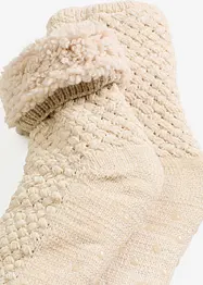 Myke sokker med lurex, pilefôr og antiskli-såle, bonprix