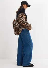 Kort, ribbet topp, bonprix