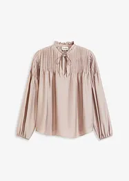 Tunika i glinsende sateng med biser, bonprix