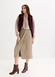 Tunika i glinsende sateng med biser, bonprix