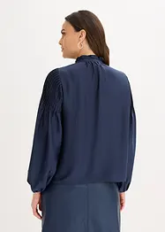 Tunika i glinsende sateng med biser, bonprix