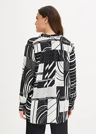 Satengbluse med passepoiler i kontrastfarge, bonprix