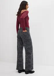 Wide Leg-twillbukse med leopardtrykk, bonprix