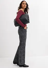 Wide Leg-twillbukse med leopardtrykk, bonprix