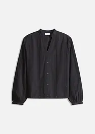 Bluse i bomull med blondedetaljer, bonprix