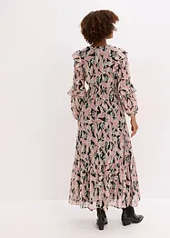 Chiffonkjole med volanger, bonprix