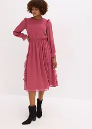 Chiffonkjole med volanger, bonprix