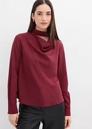 Topp i blusemateriale med lett glans, bonprix