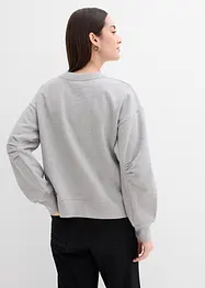 Sweatshirt med vid ribbekrage, av økologisk bomull, bonprix