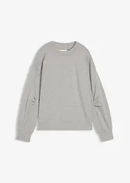 Sweatshirt med vid ribbekrage, av økologisk bomull, bonprix