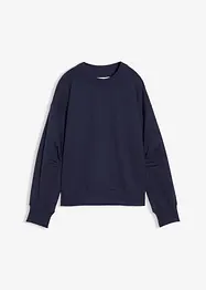 Sweatshirt med vid ribbekrage, av økologisk bomull, bonprix