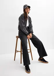 Wide Leg-jeans Mid Waist med påsatte lommer, bonprix