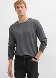 Langermet shirt i vasket materiale (2-pack), bonprix