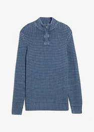 Grovstrikket troyer-genser i vasket look, bonprix