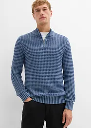 Grovstrikket troyer-genser i vasket look, bonprix