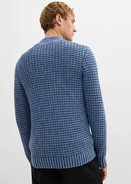 Grovstrikket troyer-genser i vasket look, bonprix