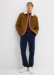 Regular Fit kordfløyelsbukse med stretch og økologisk bomull, Tapered, bonprix