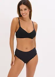 Vattert bralette i ribbet materiale med økologisk bomull, bonprix
