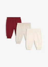 Joggebukse til baby i økologisk bomull (3-pack), bonprix