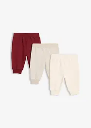 Joggebukse til baby i økologisk bomull (3-pack), bonprix