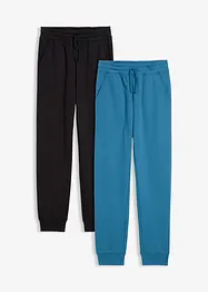 Joggebukse i myk bomullsmiks (2-pack), bonprix