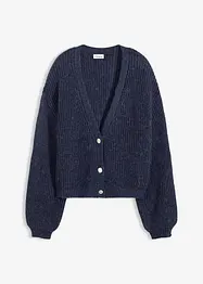 Oversized strikkejakke med glittergarn og ullandel, bonprix