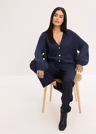 Oversized strikkejakke med glittergarn og ullandel, bonprix