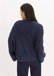Oversized strikkejakke med glittergarn og ullandel, bonprix