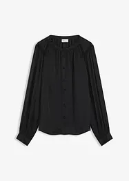 Satengbluse med blondebånd, bonprix