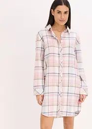 Nattkjole i vevd flanell med knepping, bonprix