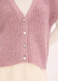 Strikkevest med dekorative knapper og ullandel, bonprix