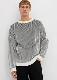 Ribbet genser av bomullsmiks, Loose Fit, bonprix